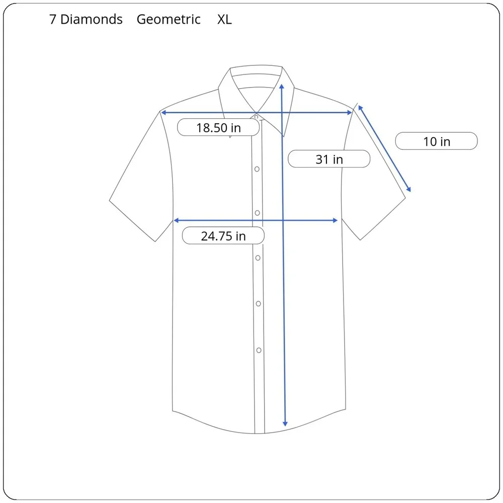 7 Diamonds Track Stars Woven Stretch Performance Button Shirt Mens XL Geometric - Picture 3 of 8